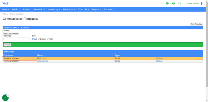 communcation template bank