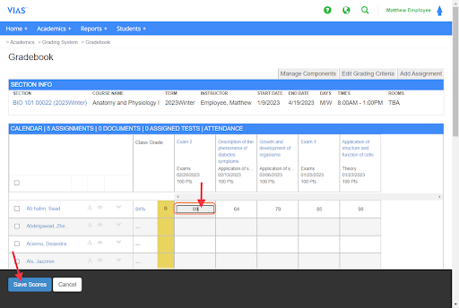 gradebook add grade